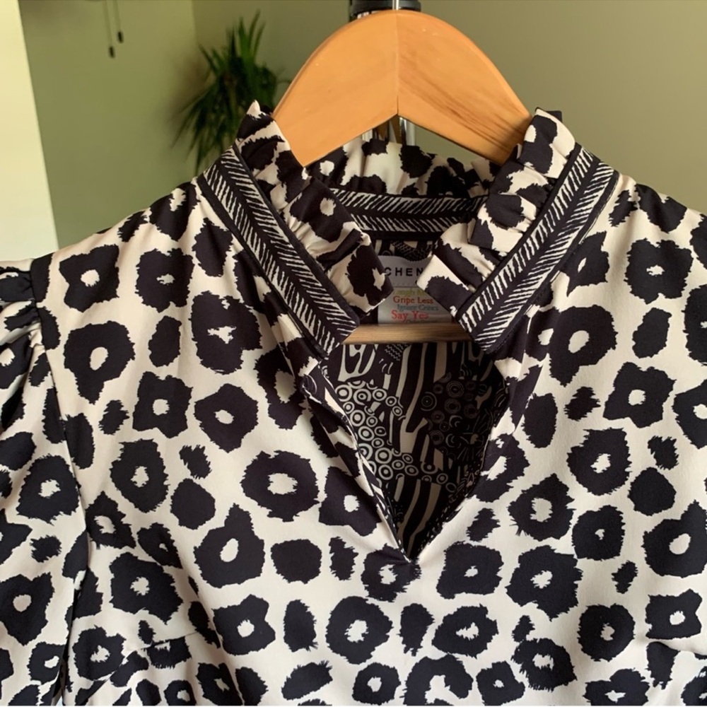 Gretchen Scott Teardrop Cheetah Tiered Midi Dress